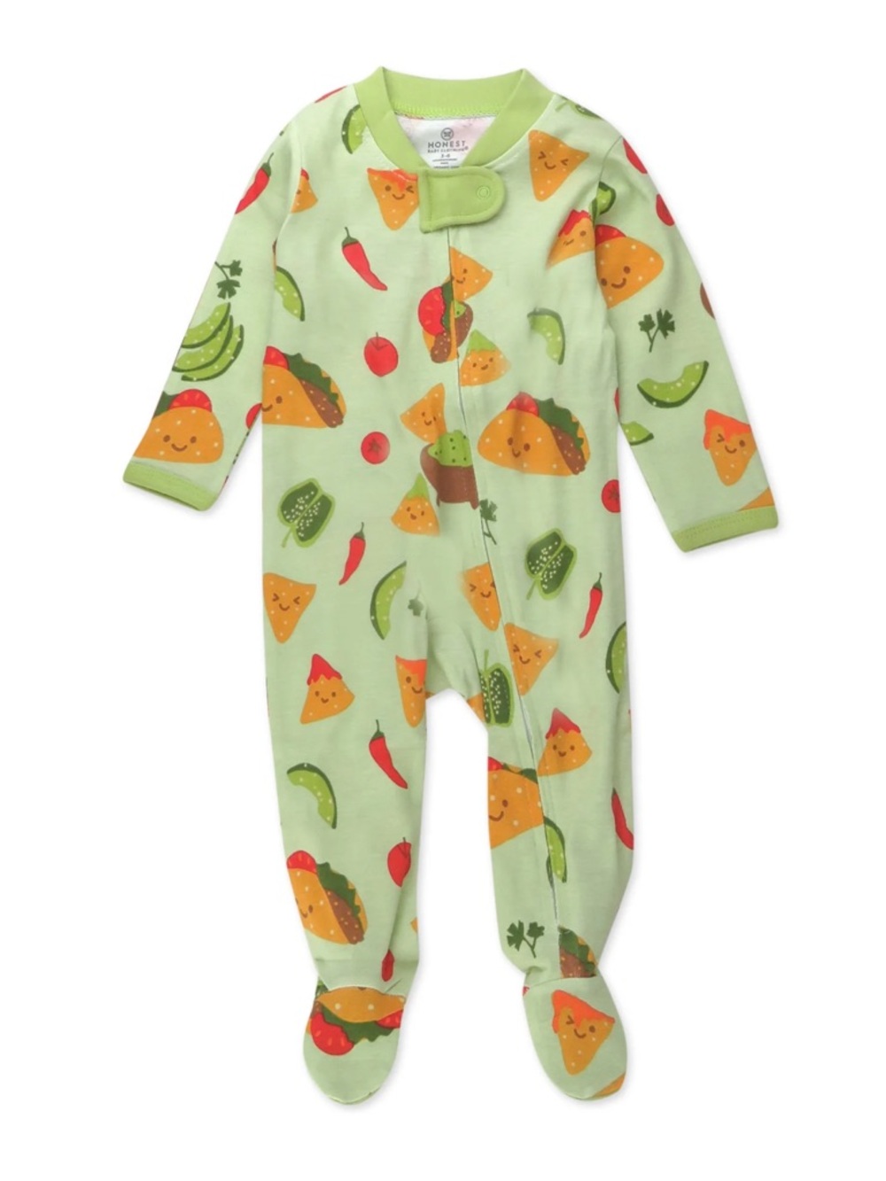 Honest organic cotton zip up footie